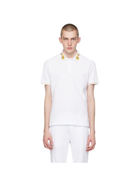 VERSACE JEANS COUTURE White Print Polo