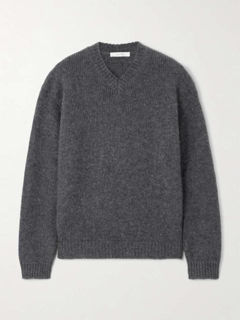 The Row Harini brushed-cashmere sweater Gray