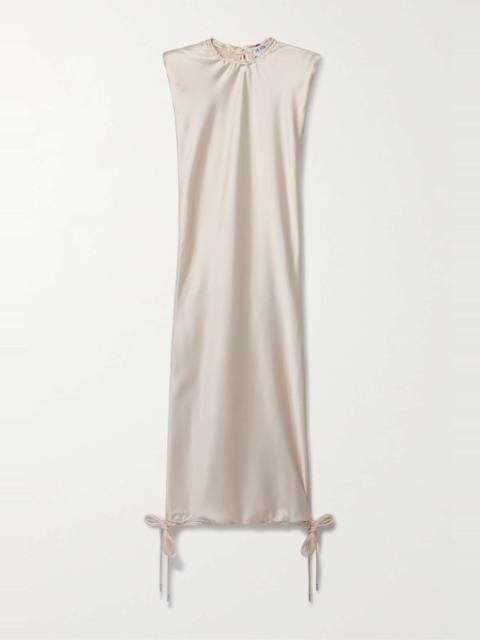 THE ATTICO Open-back satin midi dress