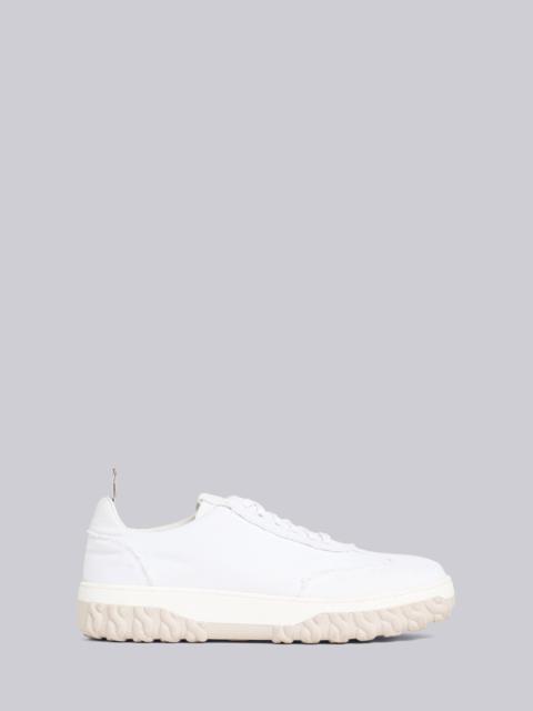 Frayed Canvas Cable Knit Sole Field Shoe