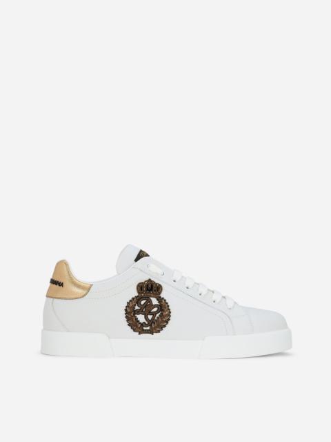 Dolce & Gabbana Calfskin nappa Portofino sneakers with crown patch