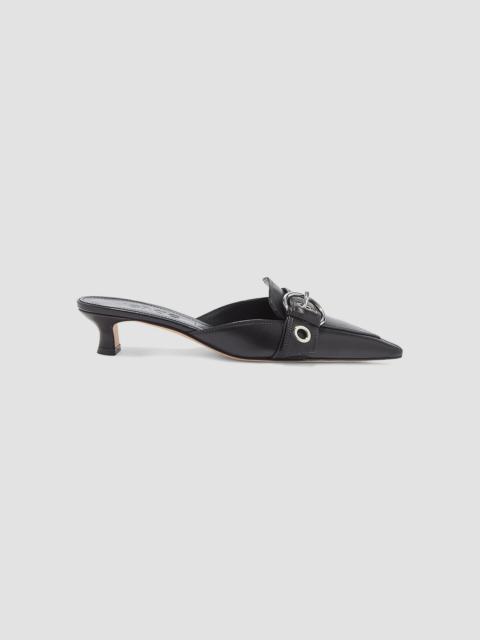 Aeyde Women's Danielle Leather 35MM Kitten Mule Pumps - Black