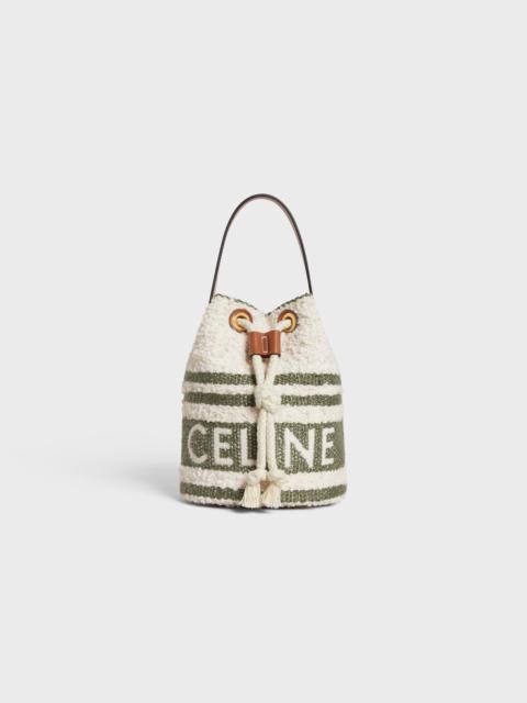 CELINE Teen Drawstring in STRIPED TEXTILE WITH CELINE AND CALFSKIN