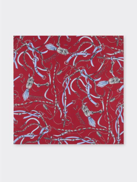 Ferrari Silk twill scarf with Ferrari Closet print