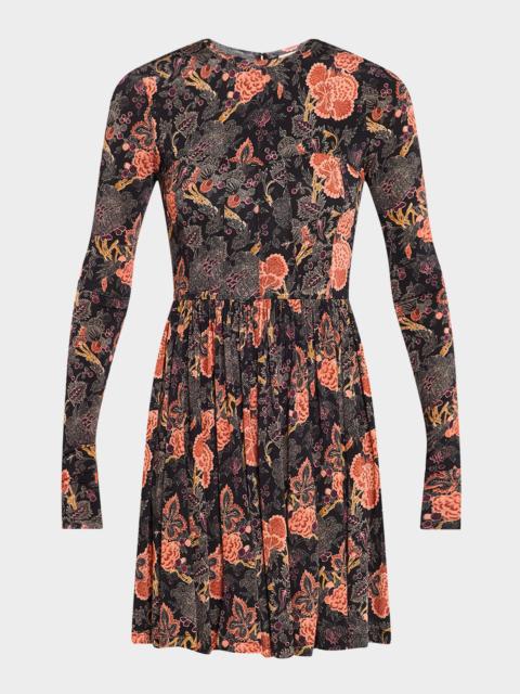 ULLA JOHNSON Bendetta Jersey Long-Sleeve Mini Dress
