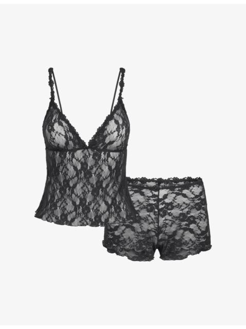 SKIMS Triangle Stretch-Lace Cami and Short Set