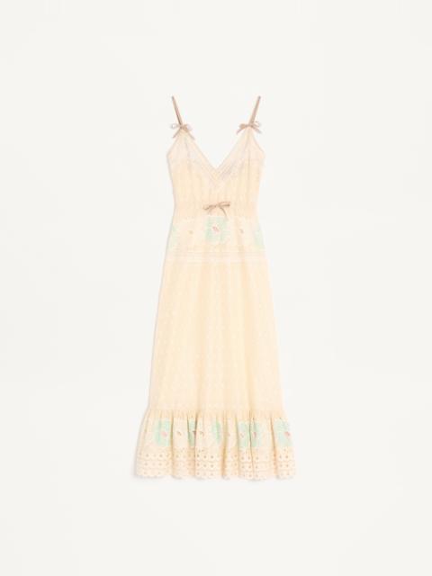 Valentino SANGALLO MIDI DRESS WITH FLEUR A JOURS FIORI