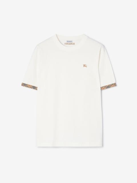 Burberry Check Trim Cotton T-shirt