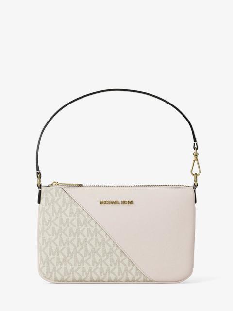 MICHAEL KORS Jet Set Travel Small Signature Logo and Smooth Wristlet