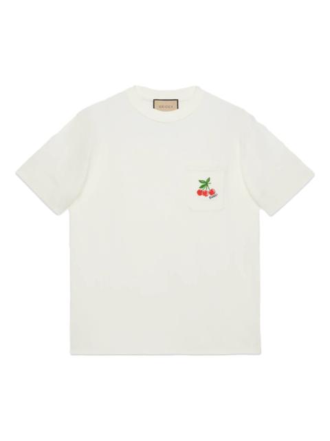 Gucci Cotton Jersey T-Shirt With Embroidery 'White' 729690-XJFQU-9088