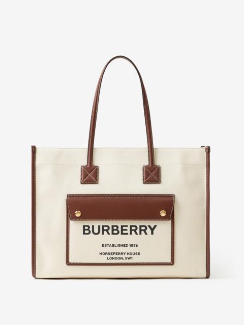 Burberry Medium Two-tone Canvas and Leather Freya Tote