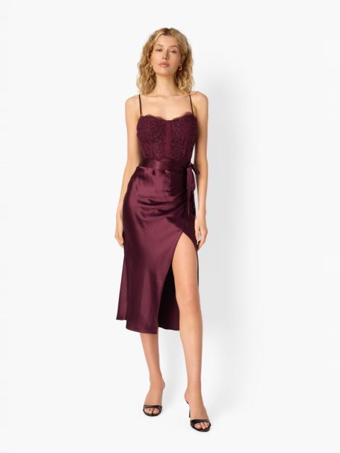 CAMI NYC TRICIA CORSET DRESS BLACKBERRY