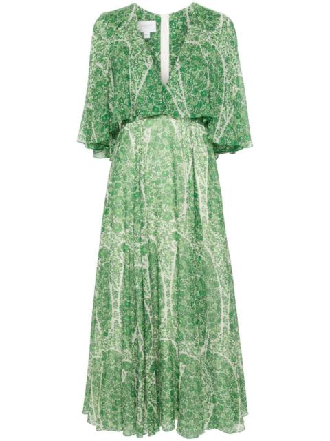 GIAMBATTISTA VALLI botanical-print silk midi dress