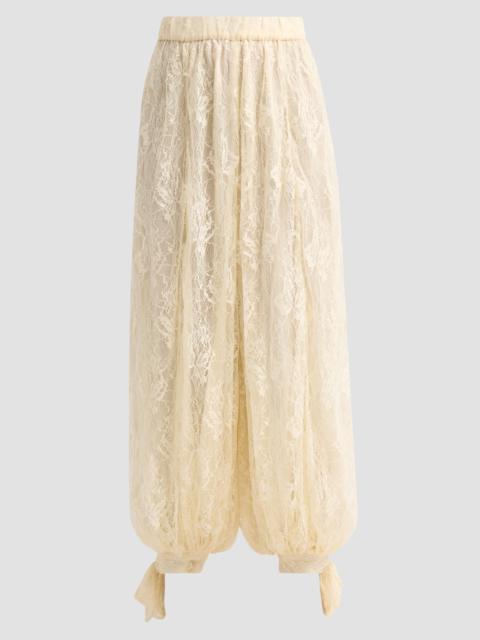 HEMANT & NANDITA Women's Floral Lace Parachute Pants - Eggshell