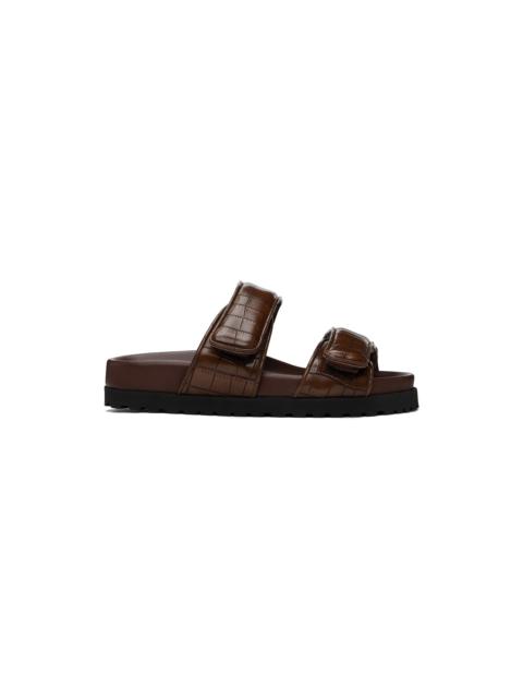 GIABORGHINI Brown Perni 11 Croc Sandals