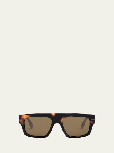 FENDI Men's Fendigraphy Acetate Rectangle Sunglasses