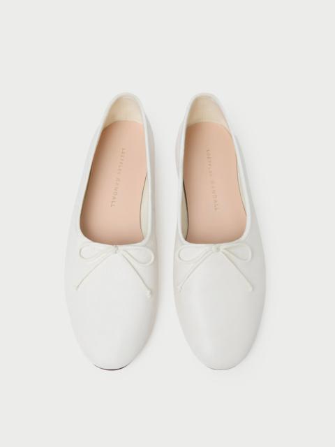 LOEFFLER RANDALL Landon Cream Leather Ballet Flat