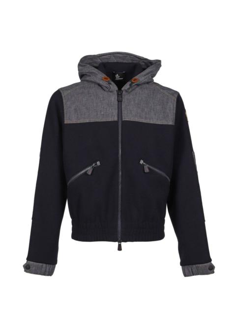 Moncler Grenoble denim-panel fleece jacket