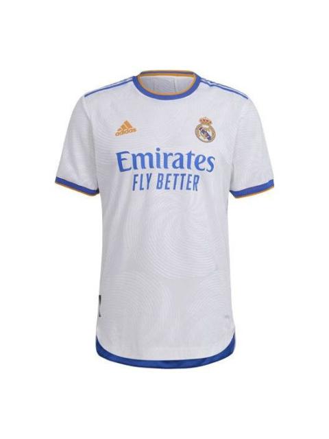 adidas adidas real Madrid 21-22 Season Player Edition Home Alphabet Logo Stripe Sports Short Sleeve Soccer/