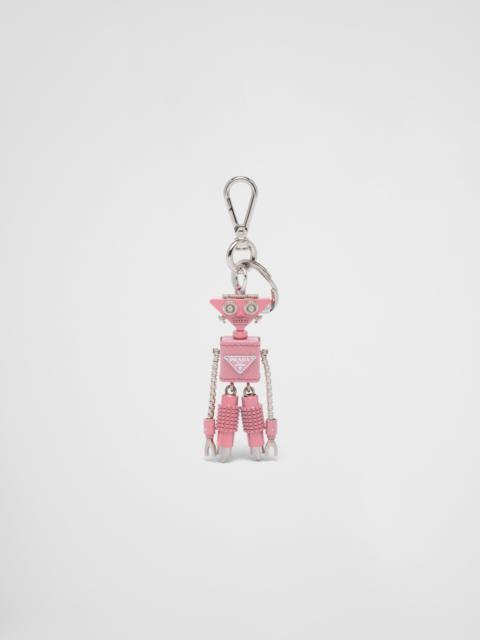 Prada Saffiano leather robot keychain trick