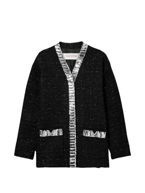 Valentino embellished metallic-tweed jacket