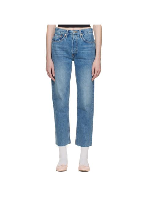 RE/DONE Blue 70s Stove Pipe Jeans