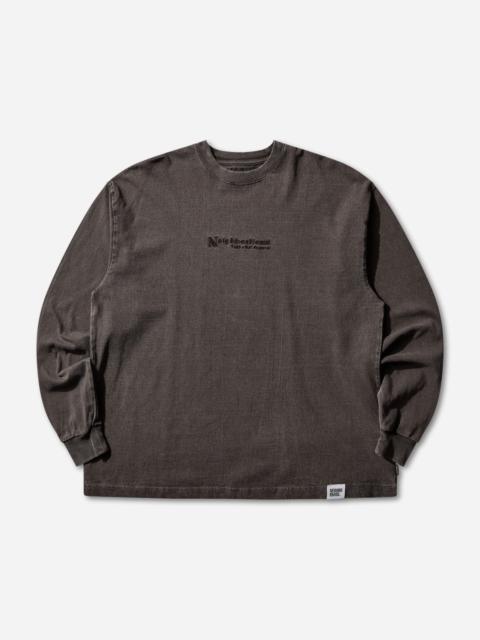 NEIGHBORHOOD Men's Pigment Dyed Longsleeve T-Shirt Brown
