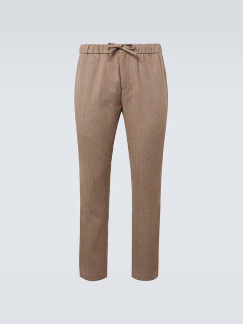 FRESCOBOL CARIOCA Oscar herringbone cotton-blend straight pants
