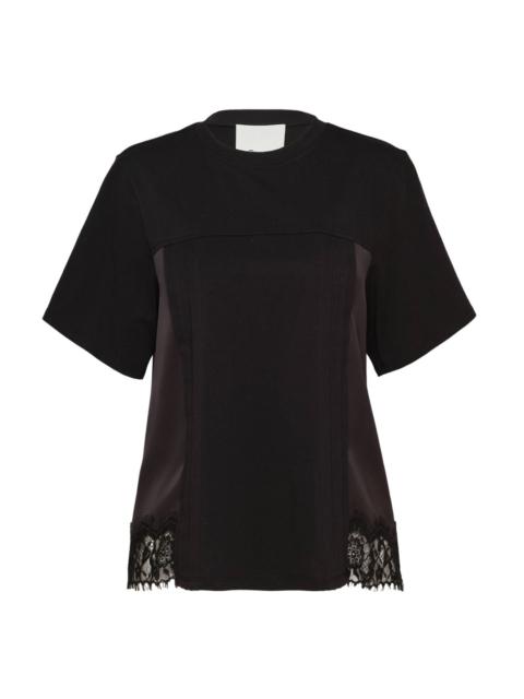 3.1 Phillip Lim Satin Lace Combo Tee