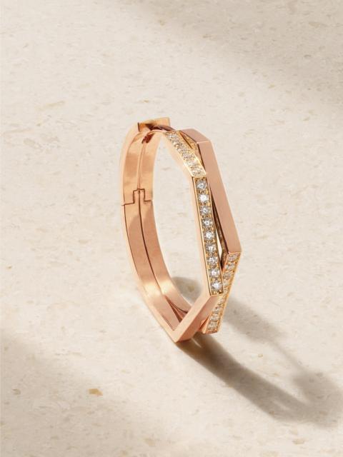 REPOSSI Antifer Medium 18-karat Rose Gold Diamond Single Hoop Earring