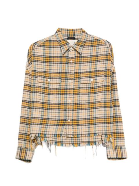 R13 plaid frayed shirt