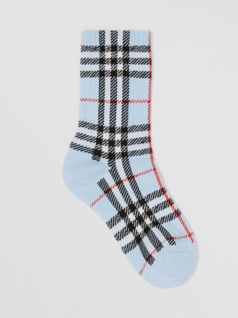 Burberry Vintage Check Intarsia Cotton Blend Socks