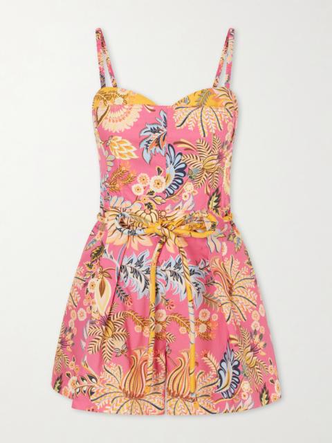 FARM RIO Ligia Floral-print Cotton Jumpsuit