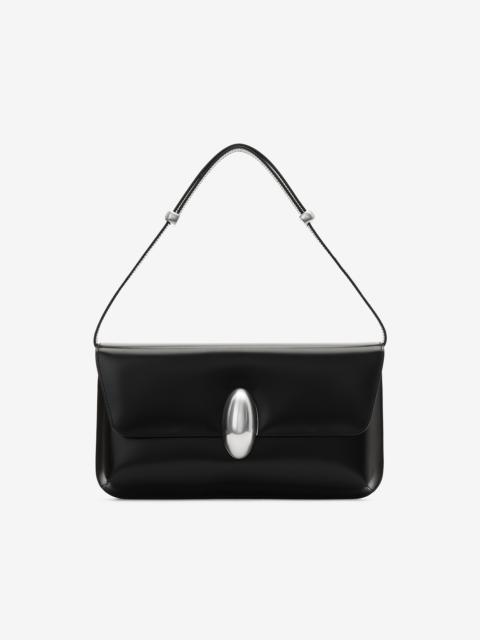 dome structured flap bag in leather