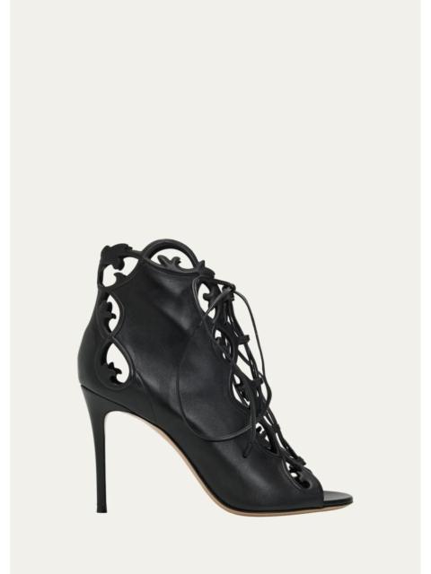 Gianvito Rossi 95mm Nappa Leather Lace-Up Booties