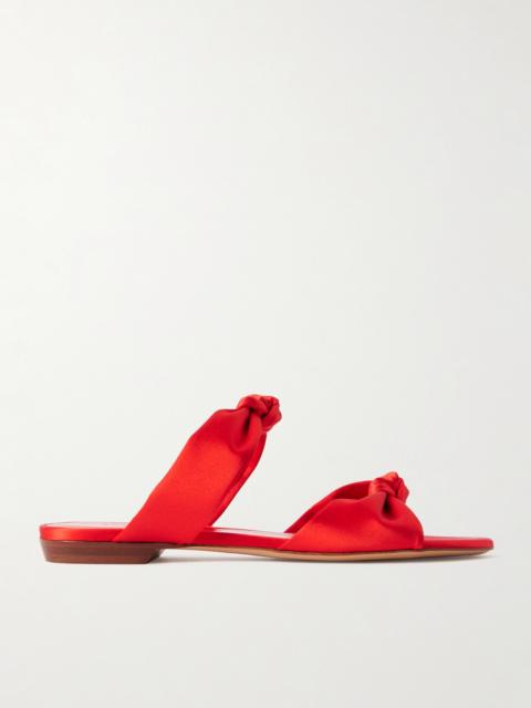 LE MONDE BÉRYL Knot Flat Satin Sandals