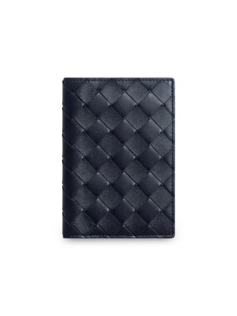 Bottega Veneta Intrecciato Leather Passport Case - Midnight Basalt