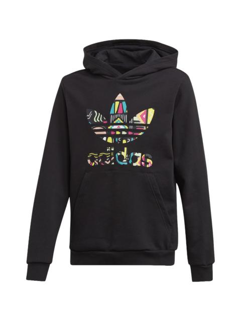 adidas Logo Pattern Hoodie GS "Black" EJ5595