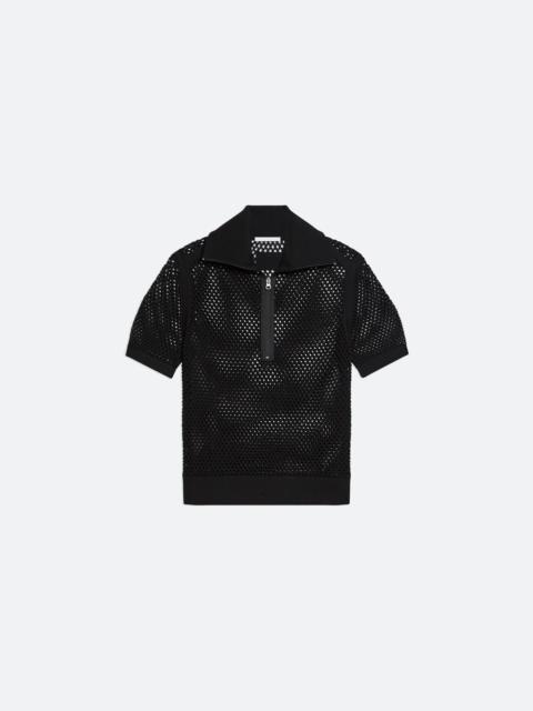 QUARTER-ZIP MESH SHIRT