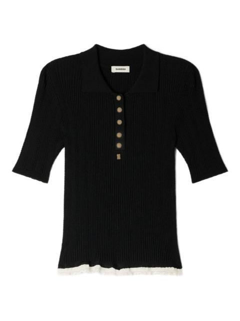 Sandro button polo top