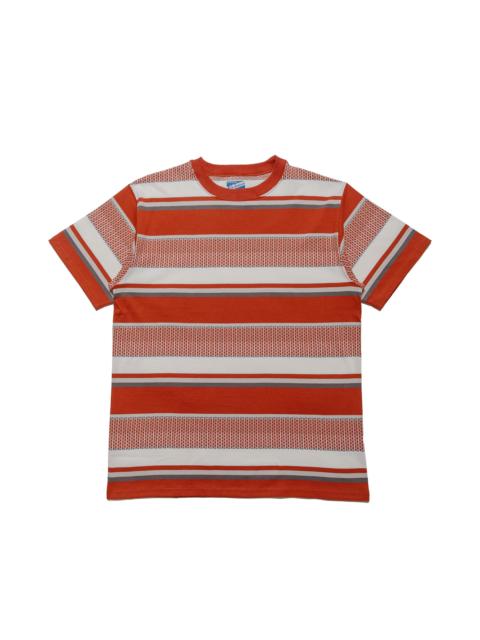 The Real McCoys MC24017 Jacquard Knit Stripe Tee Red