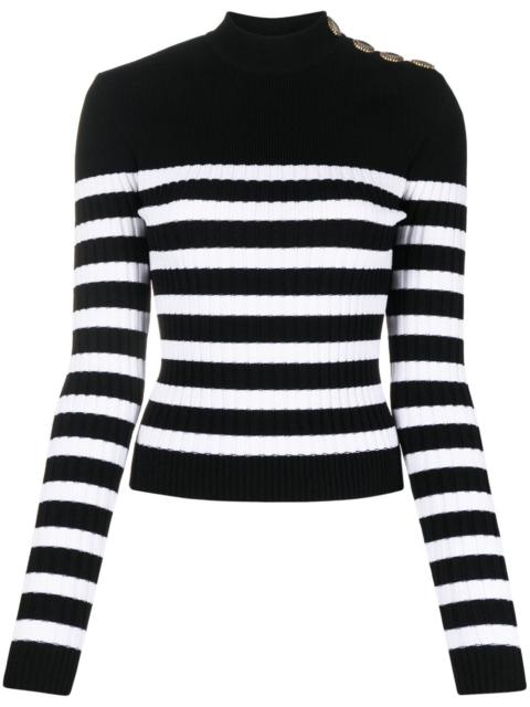 striped roll-neck jumper