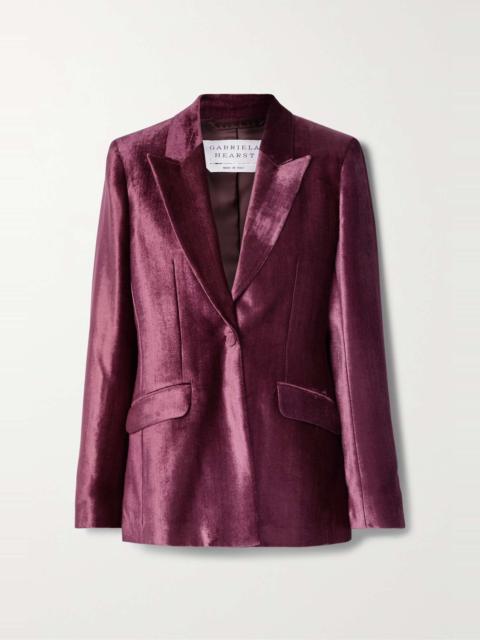 + NET SUSTAIN Leary organic silk-velvet blazer