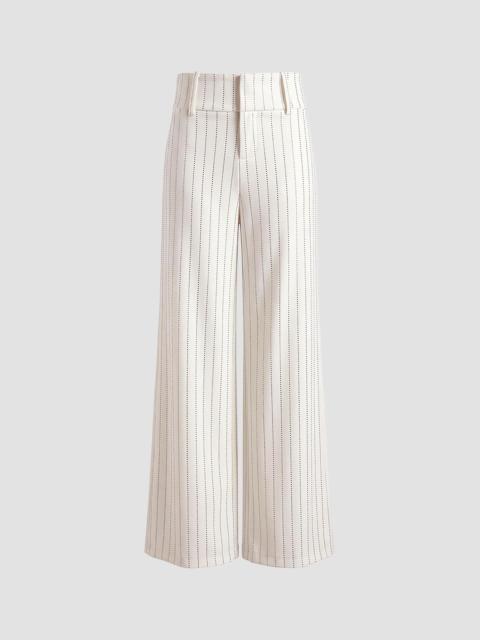 Alice + Olivia Women's Olivia Striped Low-Rise Wide-Leg Pants - Off White Gold