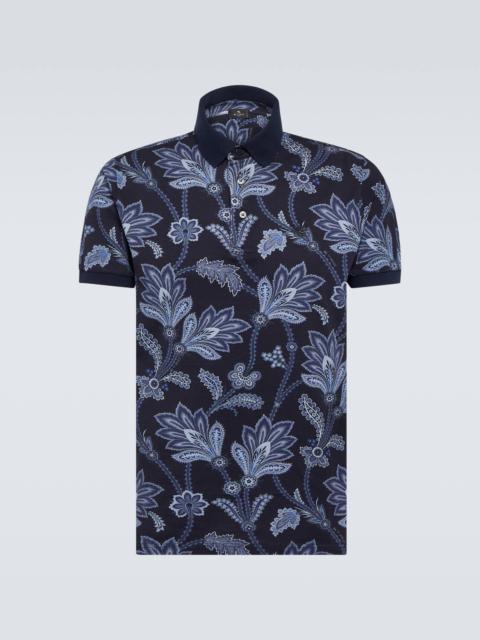 Etro Printed cotton piqué polo shirt