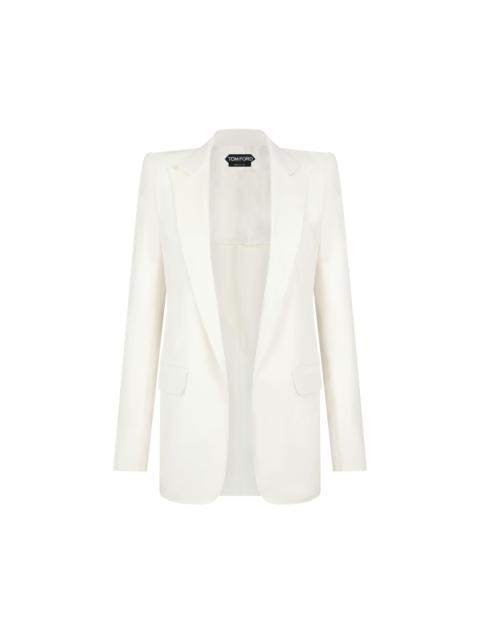 TOM FORD SILKY GUANTERIA LEATHER SINGLE BREASTED PEAK LAPEL JACKET