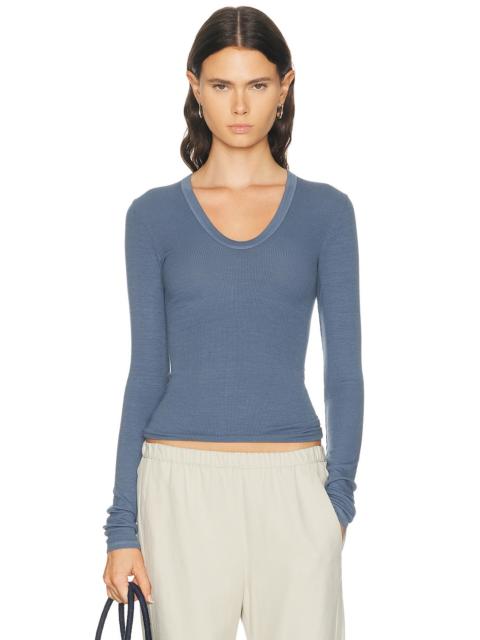Enza Costa Silk Rib Essential U Long Sleeve Top