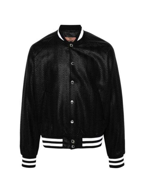 zigzag-woven bomber jacket