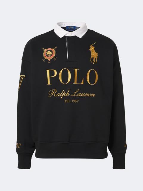 Polo Ralph Lauren Logo cotton-blend fleece polo sweater