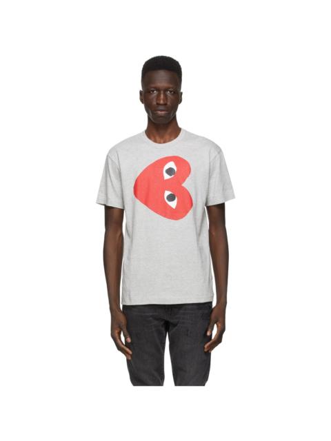 Comme des Garçons PLAY Grey Horizontal Heart T-Shirt